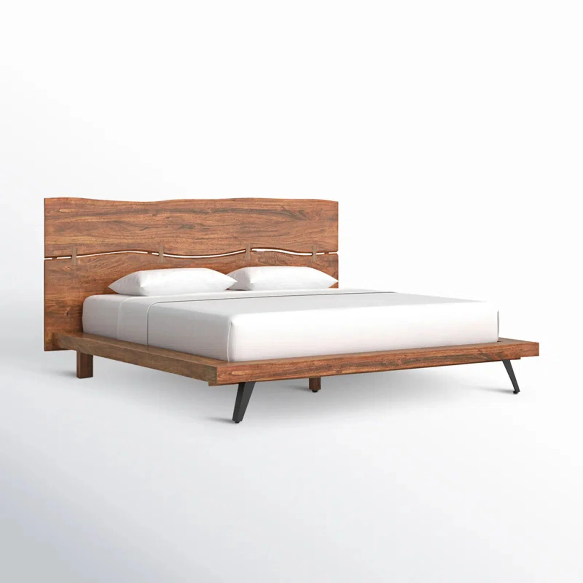 

-ForLuxury Modern Home Bedroom Furniture Solid Teak Wooden Full King Queen Size Beds - Giddens&