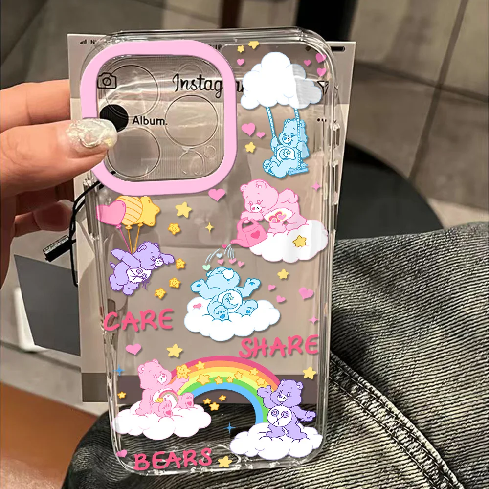 R-Rainbows Bear Clear Space Phone Case for Samsung A12 A13 A15 A22 A23 A24 A25 A30 A53 A54 A55 A72 A73 5G Transparent Cover