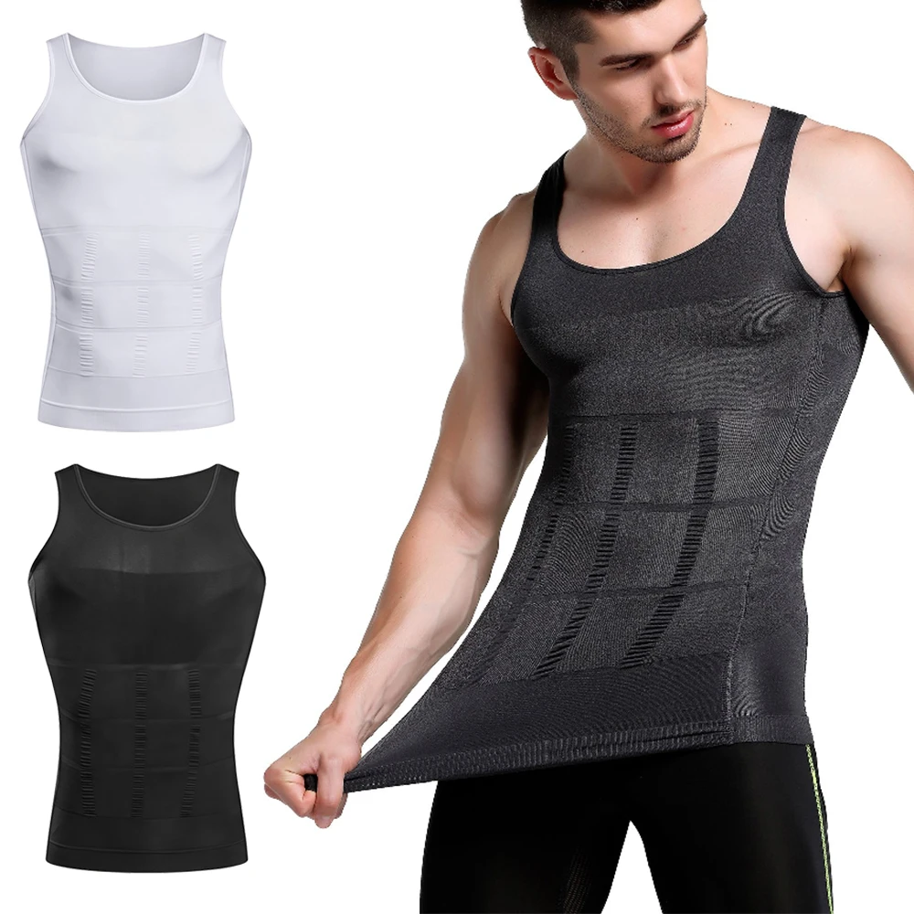 1Pcs Men Tummy Control Body Shaper Vest, Compression Slimming Workout Tank Top, Breathable Waist Shaping Shapewear for Men