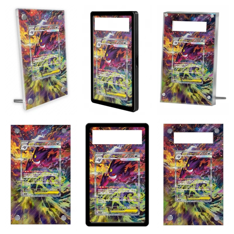 Pantalla artística para tarjeta de Pokémon Mega Gengar Cobalion, colección de juegos de Anime, regalos para fanáticos del arte, llavero protector acrílico