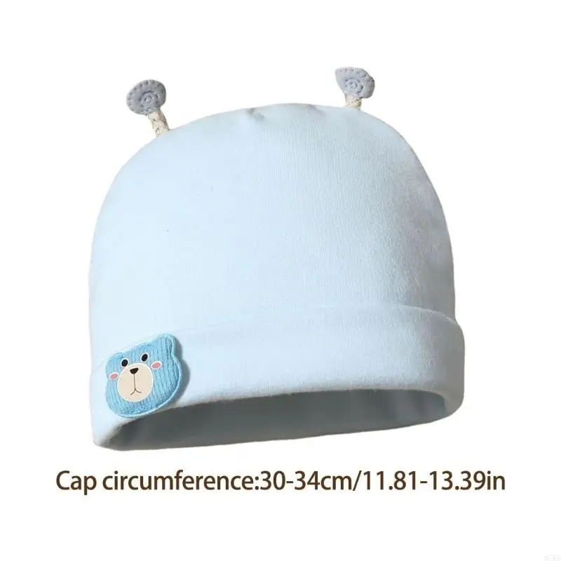 97BE Lovely Baby Hat 2-Layer Breathable Newborns Fetal Caps Fashionable Bonnet Comfortable Headwear for 0 to 3 Month Infant
