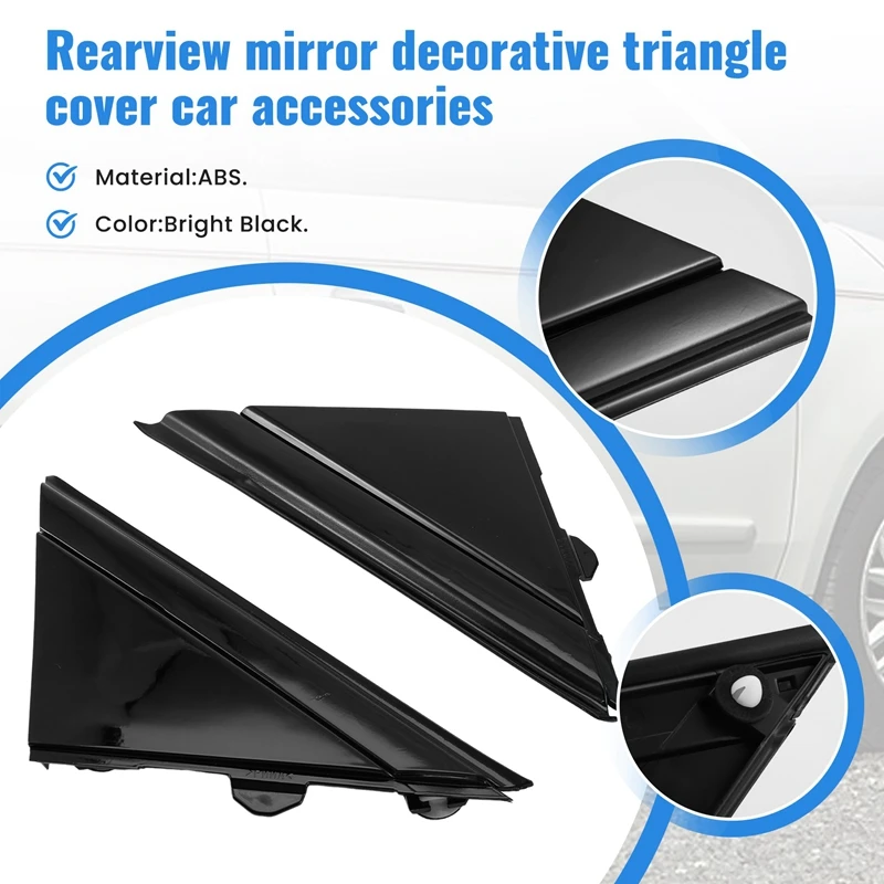 Car LH&RH Door Mirror Flag Cover Molding Triangle Cover 1SH17KX7AA 1SH16KX7AA For FIAT 500 2012-2019