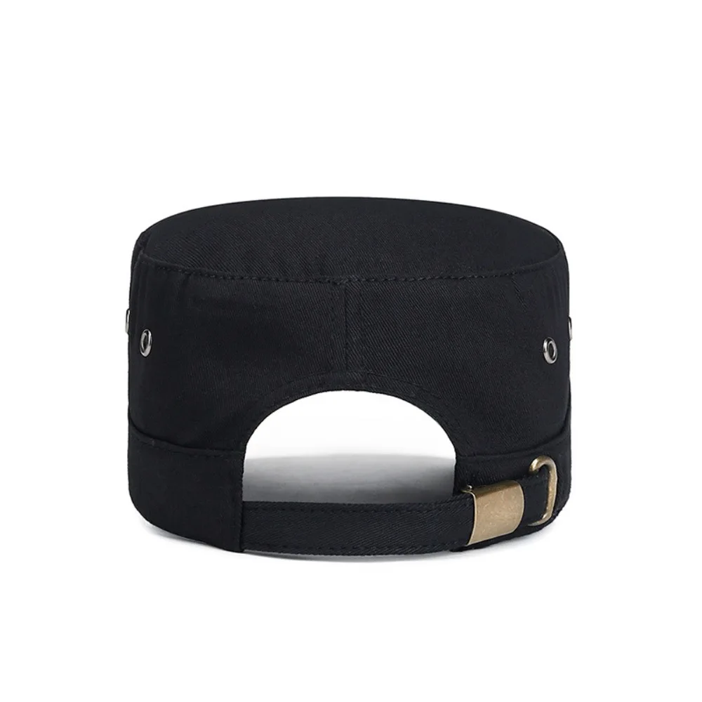 Breathable Cotton Flat Top Hat Solid Fishing Cadet Hat Men Grandpa Visor Sunshade Hat Sunscrean