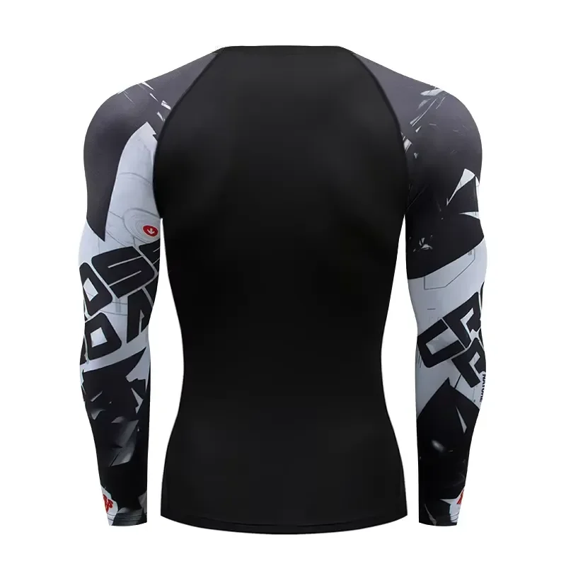 3D Long Sleeve MMA Rashguard Men 2026 BJJ Jiu Jitsu Compression Shirt Muay Thai Gi Boxing Fitness Gym Jersey Martial Arts Top