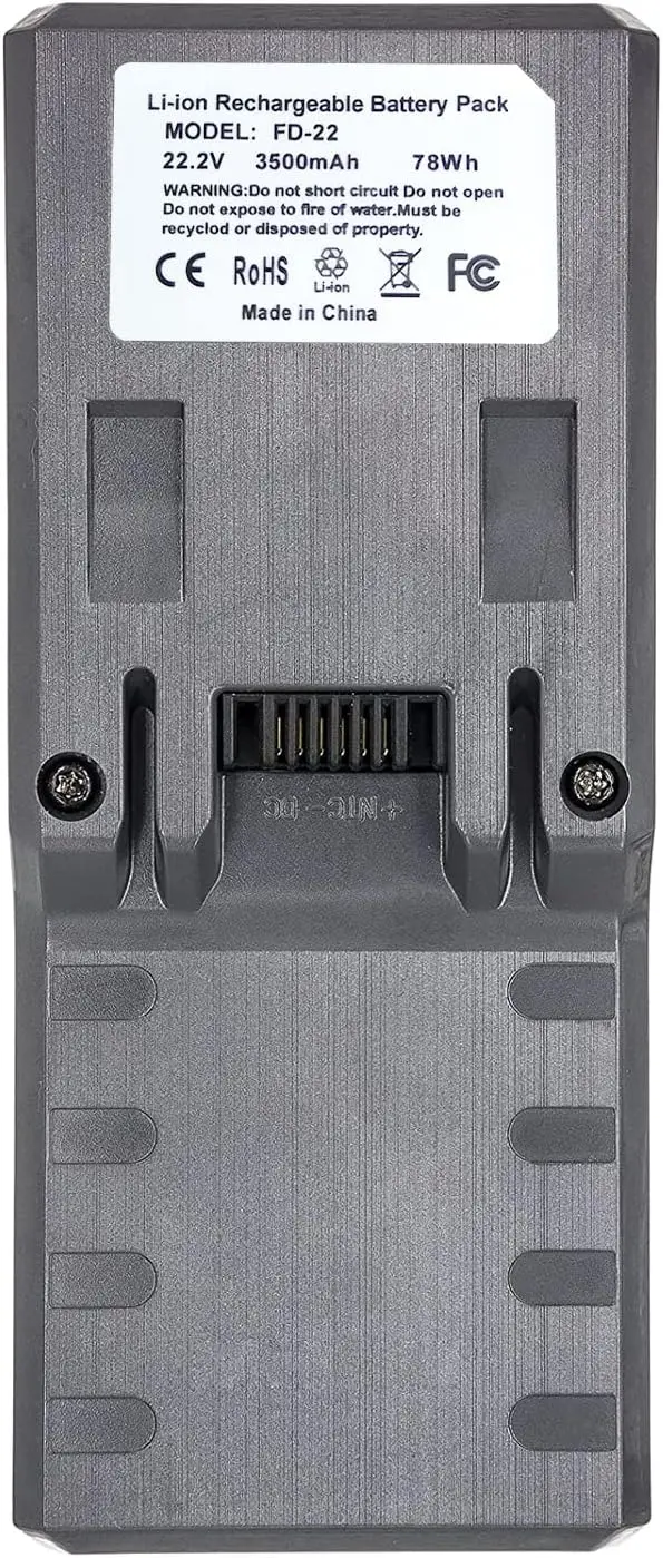 Batterie de remplacement Li-Ion 3,5 Ah 22,2 V pour aspirateur Deik MT-1616 MT-1206 ZB-1516