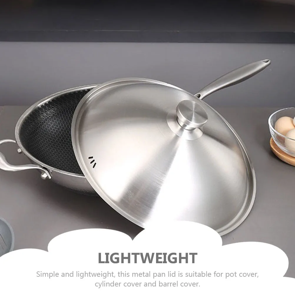 

Universal Stainless Steel Pot Lid Heavy Duty Metal Pan Lid for Stockpot Skillet Spill Proof Kitchen Cookware Accessory