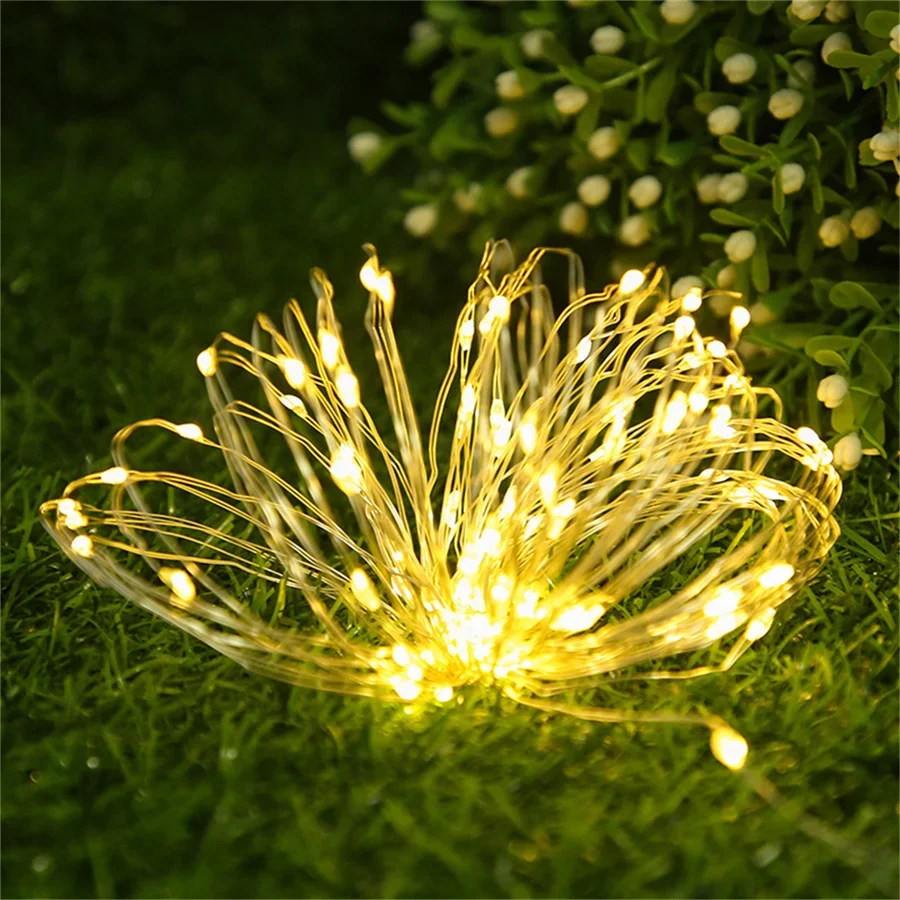 Lichterkette, steckbar, 200 m, 2000 LEDs, Weihnachts-Lichterkette, für den Außenbereich, Kupferdraht, Lichterkette, wasserdicht, Sternenhimmel-Girlande