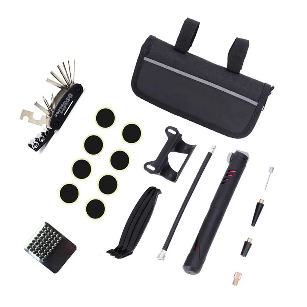 Portable Bicycle multifunctional Repair Tool Combination Set Tire Repair Tool Set Mini Inflator Bicycle Repair Tool