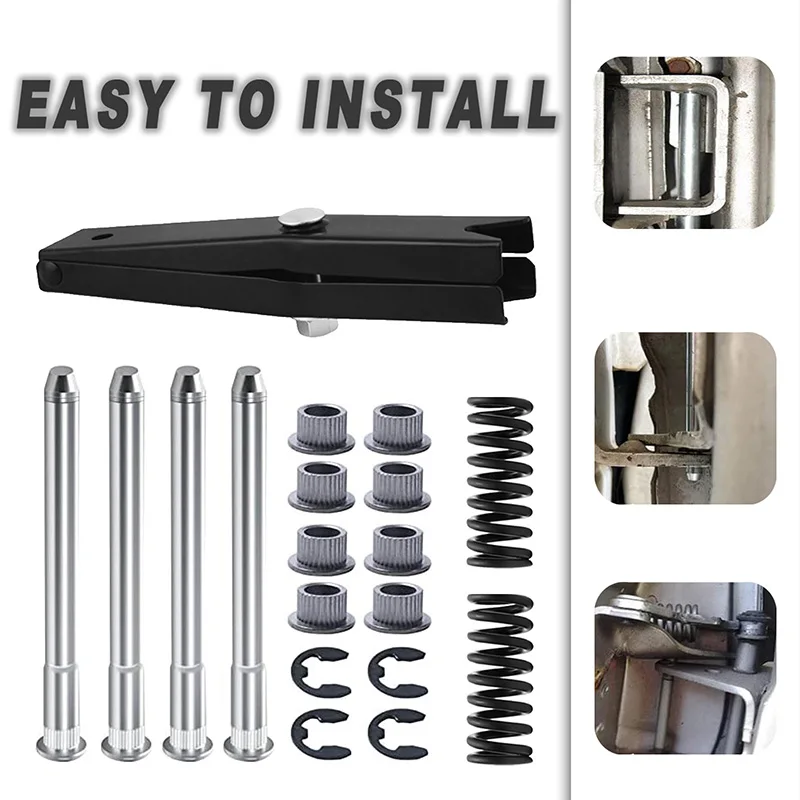 Door Hinge Pins Pin and Bushing Kit With Door Spring Tool&Hinge Spring for 1994-2004 Chevrolet Chevy S10 GMC S15