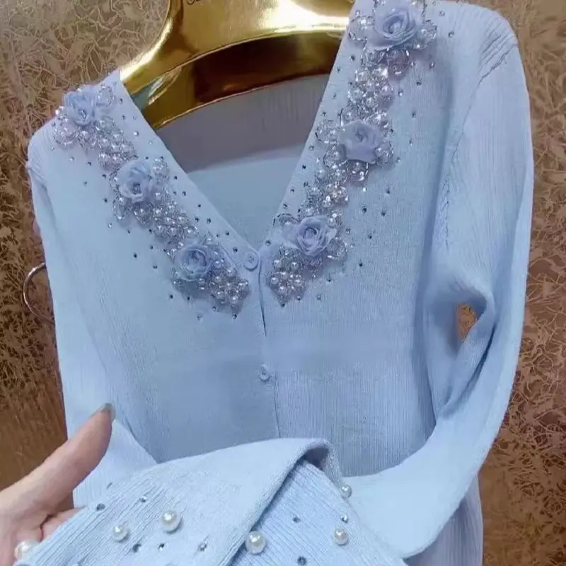 Luxury Design Spring Summer Soft Short Knitted Cardigan for women's cardigans and sweater slim fit Knitwear Top Woman clothing
