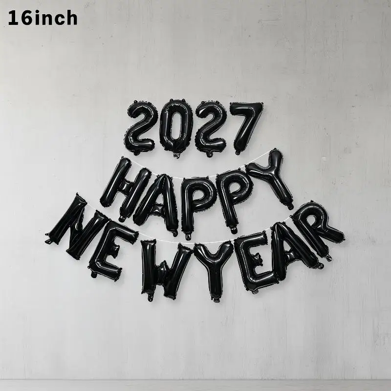 2027 Large Number Balloons 16 Inch Leak-Proof Foil Decor for New Year Eve Christmas Graduation Home Decoration