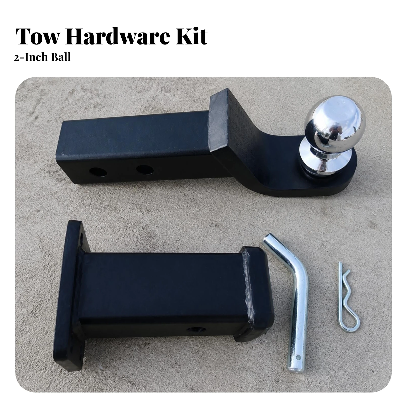 Trailer Hitch Ball Connector Carbon Steel 2-Inch Trailer Ball Coupler Towing Accessory Quick-Connect for RV Owners, Outdoor Use