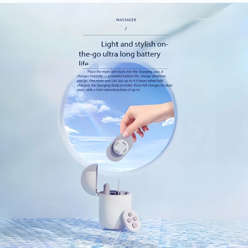 Wireless Remote Control Mini Pulse Massager, Portable Massage Patch for Muscle Pain Relief