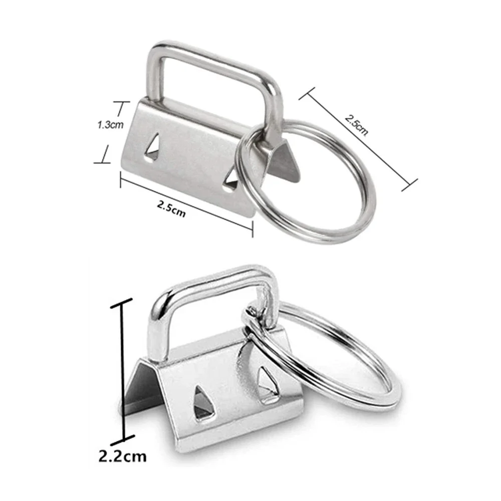 80Pcs 25mm Key Fob Hardware Webbing Clip Keychain Split Ring Key Fob for DIY Crafts, Bag Webbing, Wristle Lanyard Keychain