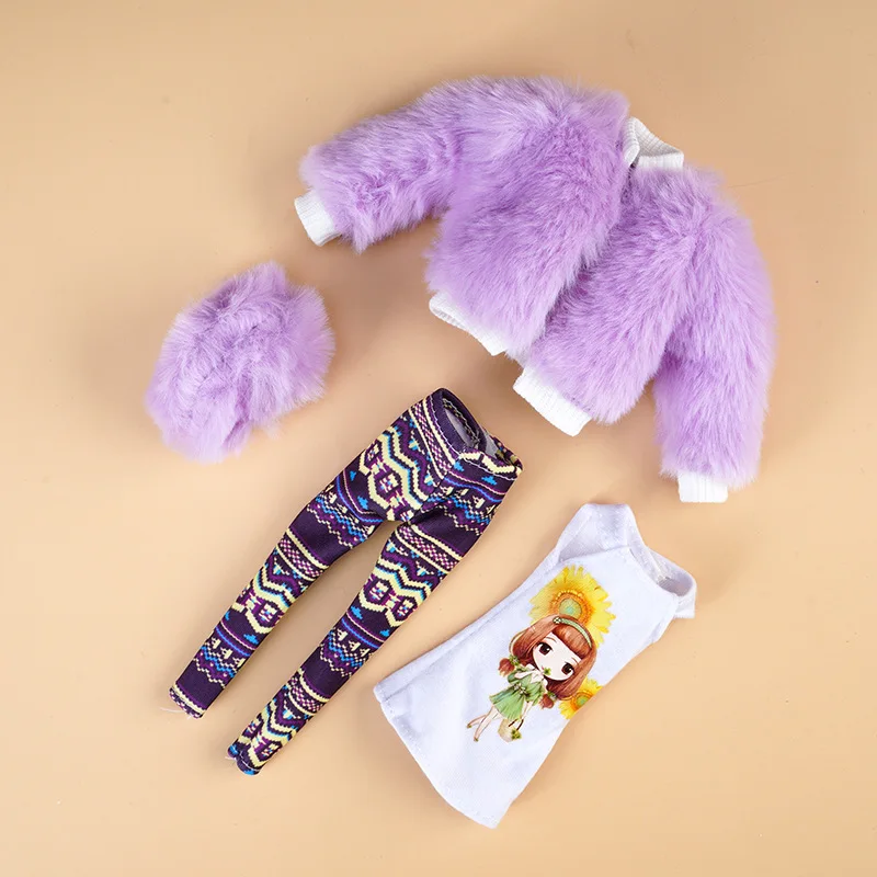 Winter Style Accessories Clothes Suit for 30cm Doll Dress Up Toy for Children Girls Pleated Skirt Fit To 11.5 Inch Doll