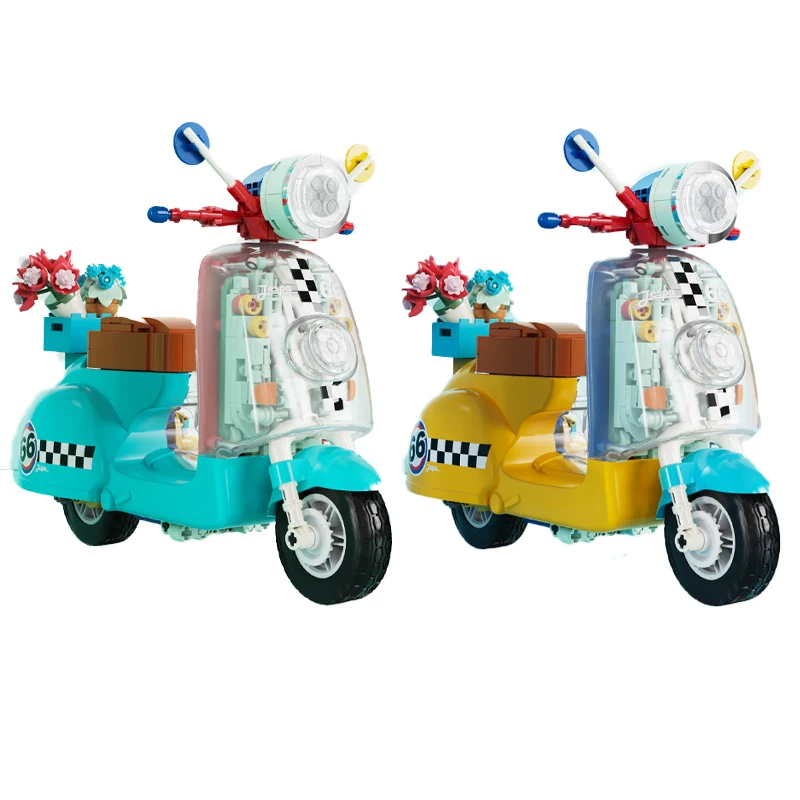 Anima Cartoon Motocicletta Assemblaggio educativo per bambini Giocattoli Modello meccanico Ornamenti Ragazzi Ragazze Regali di compleanno Periferiche