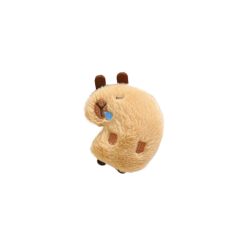 LLavero de dibujos animados de animales Capybara, muñeco de peluche creativo, broche, mochila Kawaii, decoración colgante, accesorios de bricolaje hechos a mano