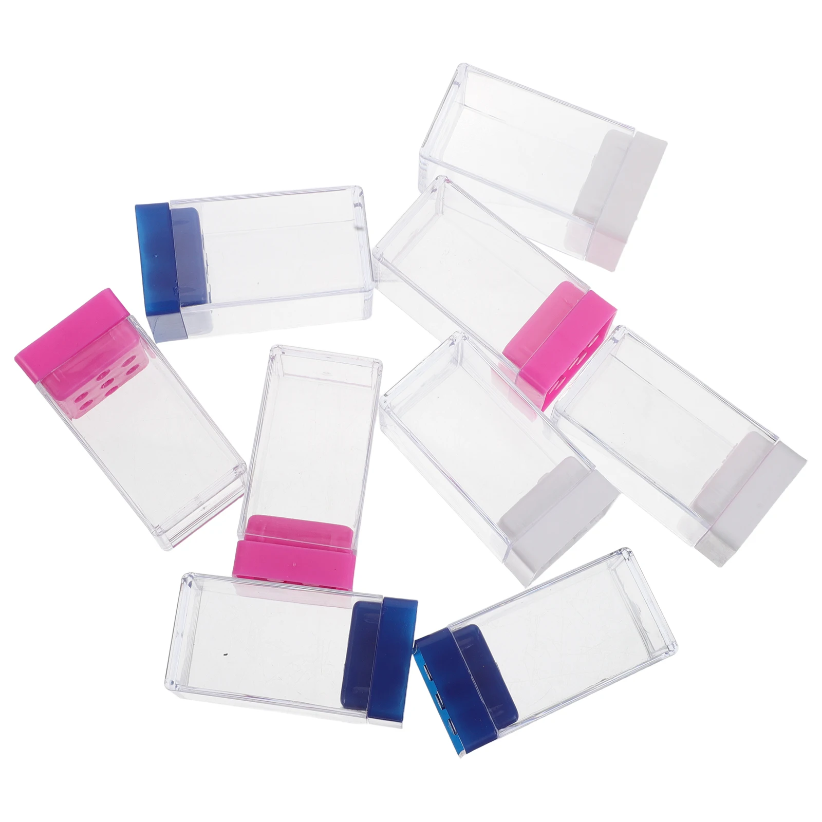 

9Pcs Nail Drill Bits Organizer Dustproof Storage Box Compact Display Case for Grinding Heads Manicure Supplies Nail Salon Tool