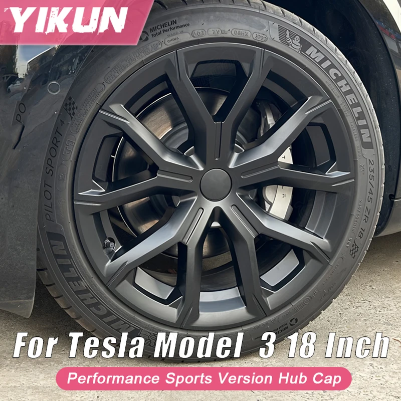 

4PCS HubCap 18 Inch for Tesla Model 3 Car Replacement Wheel Cap Automobile Hub cap Full Rim Cover Accessories Wheel Cover 2023