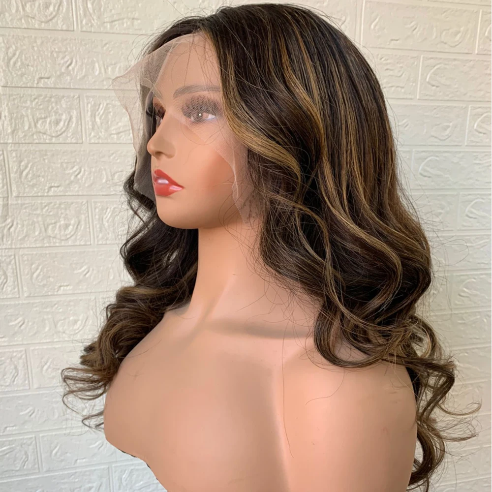 Dark Blonde Colored Wig Highlight 360 Full Lace Wigs Human Hair Lace Front Wigs Brazilian Hair For Women Natural Hairline