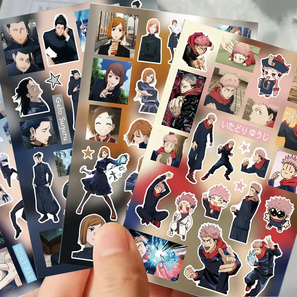 Picture 6: 8 Sheets Per Set Japanese Anime Jujutsu Kaisen Stickers Gojo Satoru Cartoon Sticker Laptop Phone Guitar Bike Cool Manga Stickers
