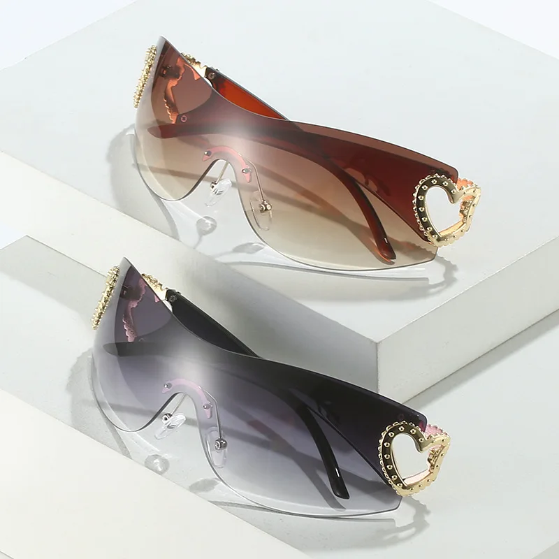 

Солнцезащитные очки Y2K женские с дужками, брендовые дизайнерские модные солнечные очки для занятий спортом на открытом воздухе, UV400