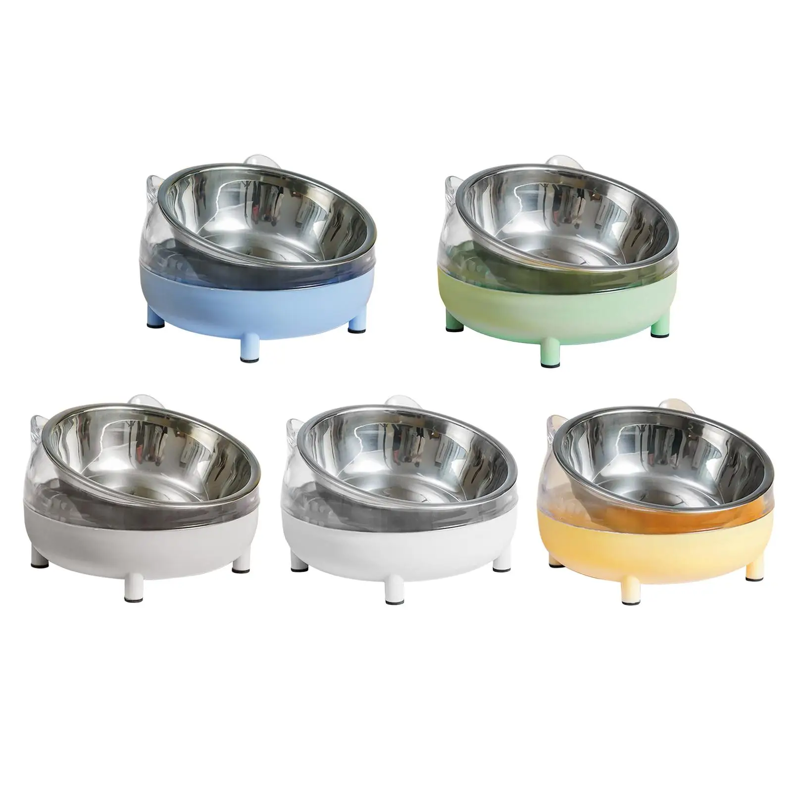 15° Tilted Elevated Cat Bowls Water Bowls Cat Feeder Bowl Dispenser Raised Dish