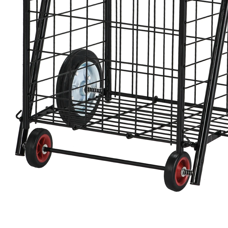 Foldable Large Shopping Cart Grocery Market Trolly Portable Shopping Trolley Market Grocery Kereta Troli Pasar (Black)