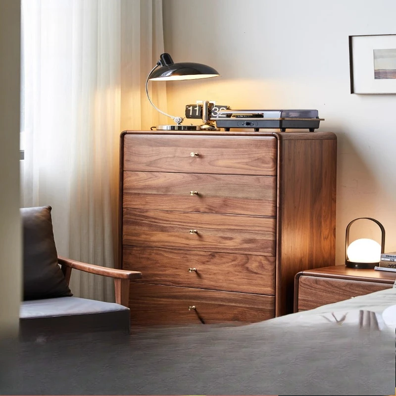 

Solid wood chest, black walnut chest, locker, chest, Nordic storage cabinet, bedroom furniture