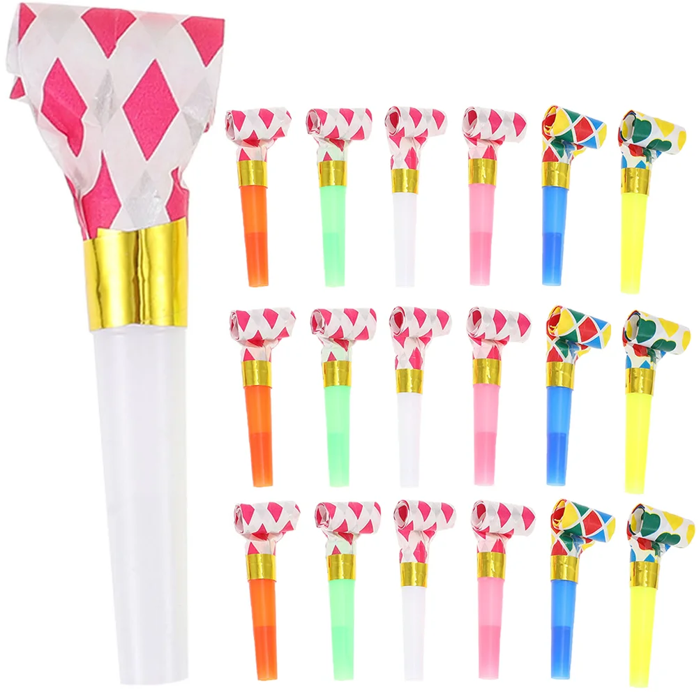 20 Pcs Trumpet Blow Roll Child Air Blower Party Supplies Pvc Birthday Whistle Blowers Noisemakers