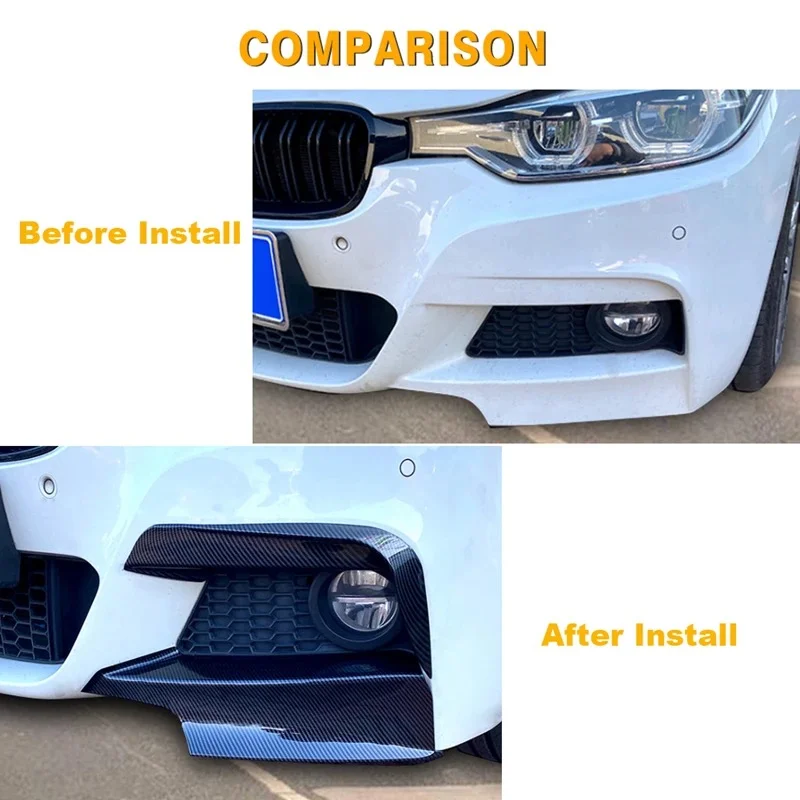 Fit For BMW Accessories 3 Series F30 F31 F35 M Sport 320i 325i 328i 335i 2012-2019 Fog Lamp Cover Trim Front Canards Splitter Bo