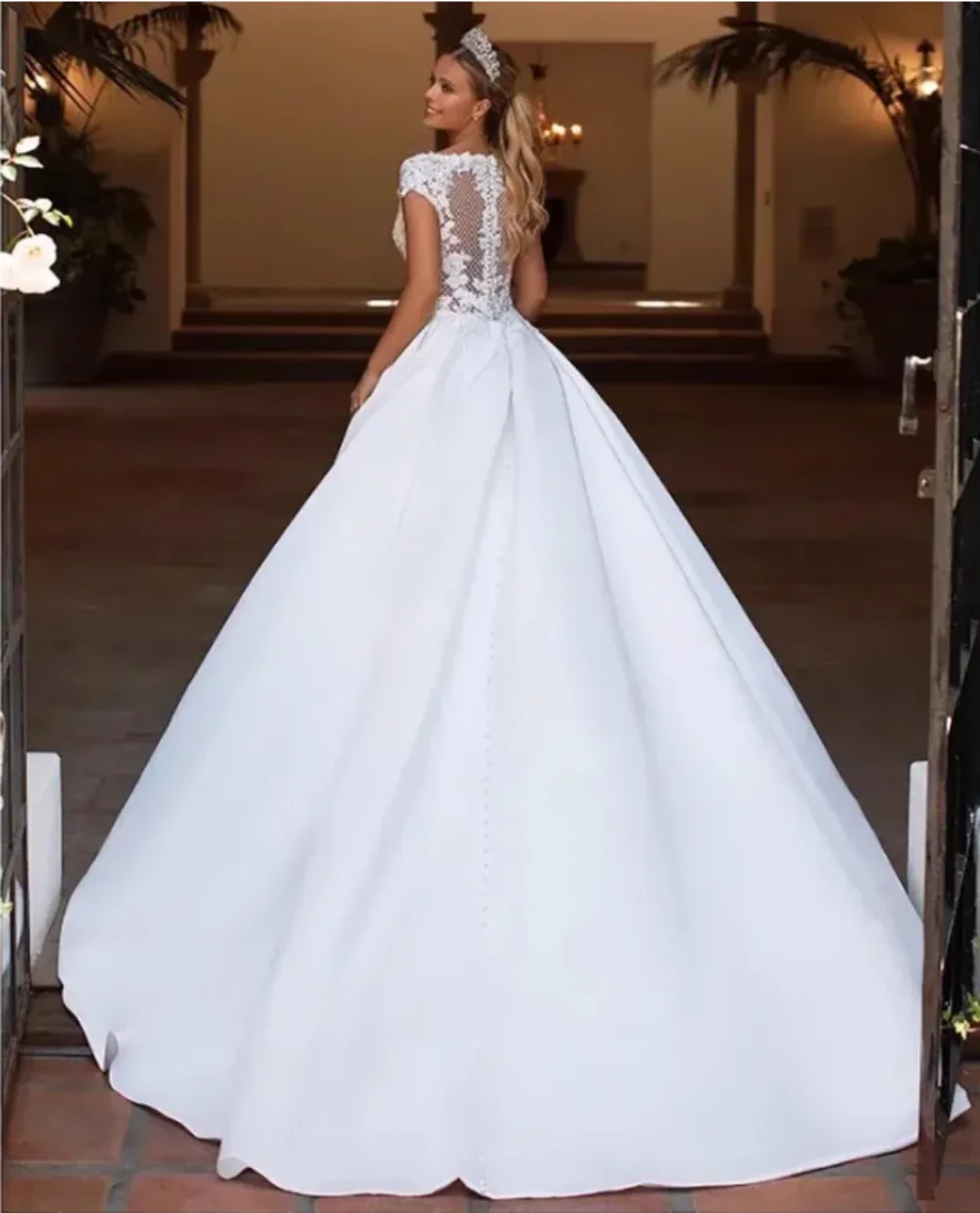 Vestidos De Novia De princesa con cuentas De encaje largo, Vestido De baile con cristales, Vestido De Novia Sexy con cuello en V, vestidos De Novia brillantes De Dubái, nuevo