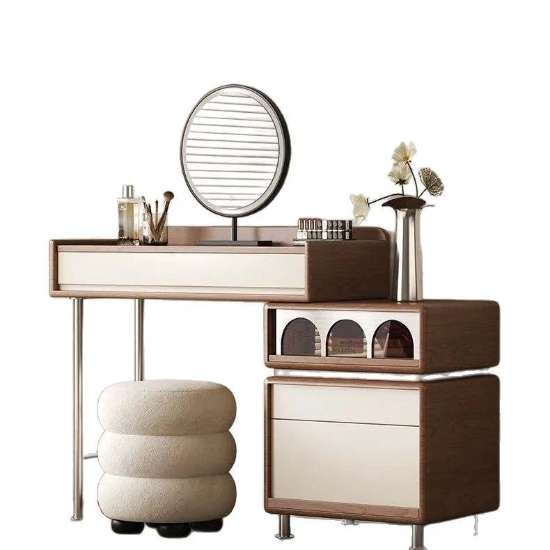 CX solid wood dresser, antique chest, integrated makeup table, retractable