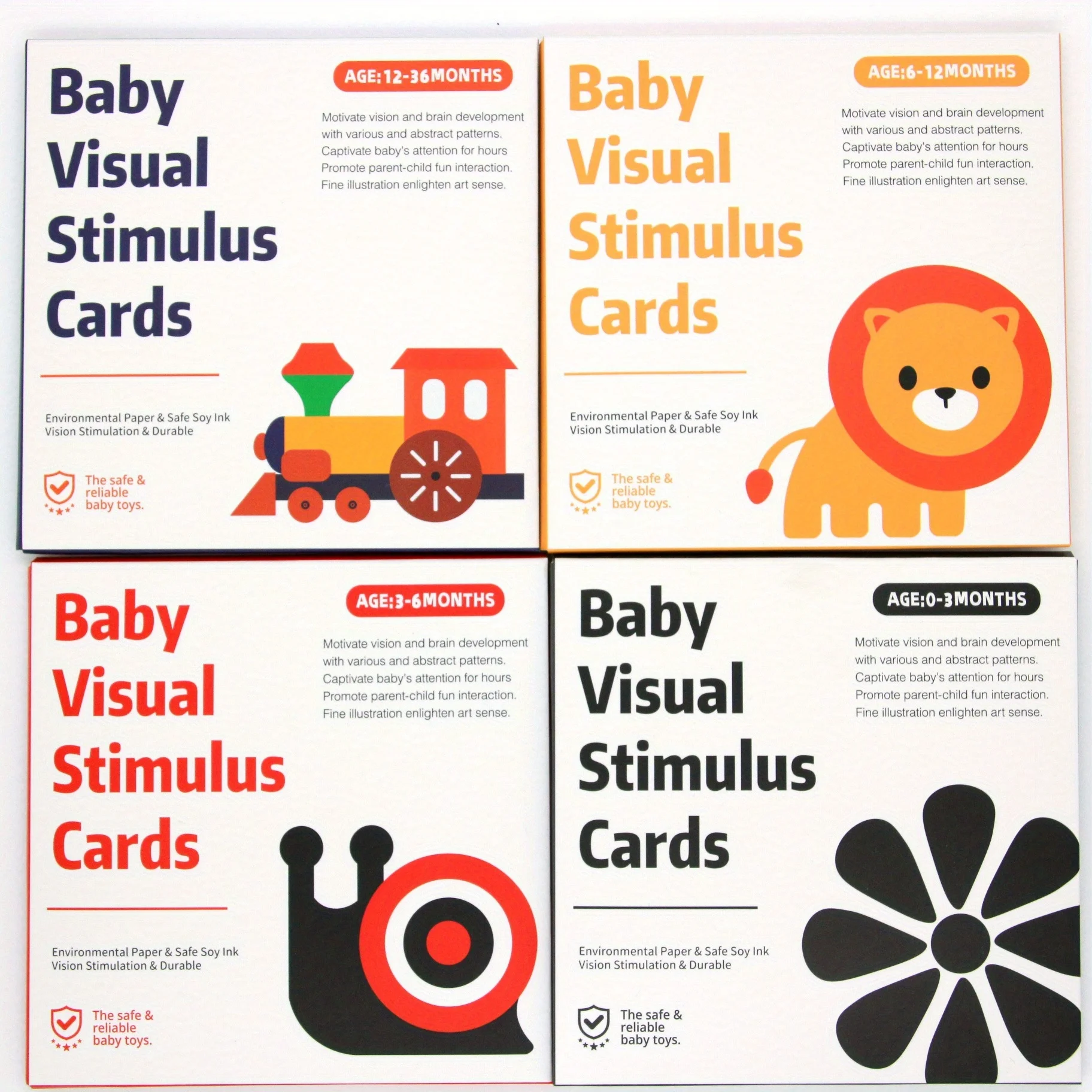 VISUAL CARDS Baby Early Education Training Card Baby Visual Stimulation Black and White Card Tracking Laraca Color Card