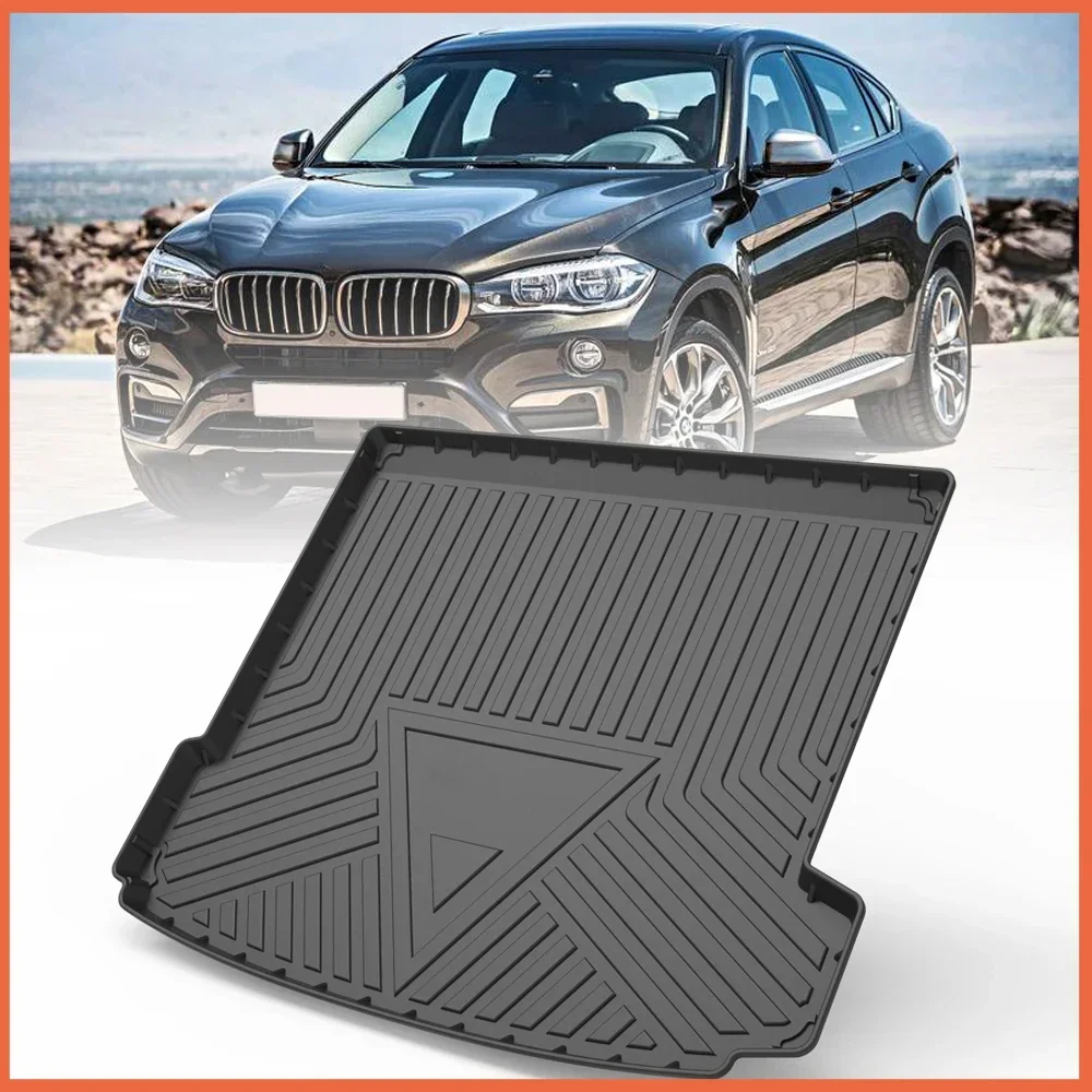 TPE Car Rear Trunk Mat Storage Box Pad For BMW X6 2009 2010 2011 2012 2013 2014 2015 2016 -2019 Waterproof Rubber Car Cargo Mats 