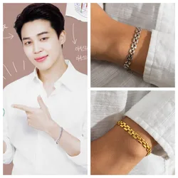2022 Korean New JIMIN Birthday Meeting Metal Geometry Bracelet Hip Hop Fashion Accessories Male and Female Jewelry Fans Gift