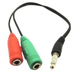 Nowe słuchawki kabel splittera 3.5mm AUX mikrofon Audio Adapter słuchawek akcesoria do zestawu słuchawkowego męskich do 2 kobiet