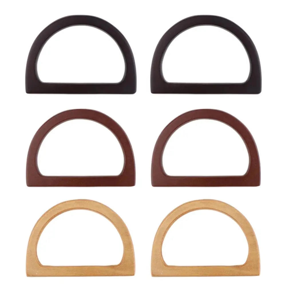 2/pack Solid Wooden Purse Handles Replacement - Oval Handbag Handle for Handbags, Canvas Shopping Tote Making Craft