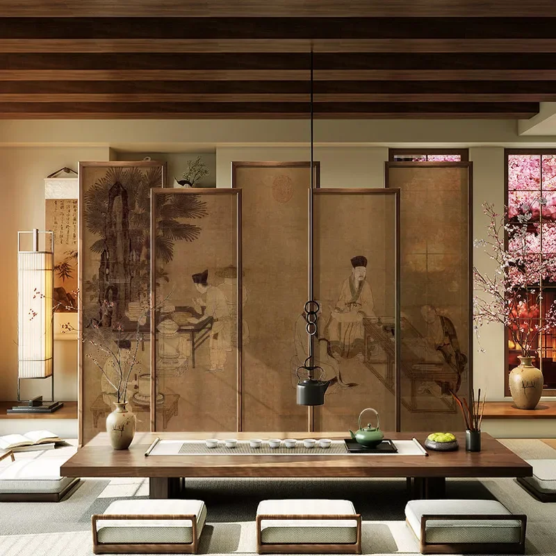 for Song Dynasty Aesthetic Soft Decoration Screen Porch Partition Restaurant Retro Style Living Room Office Background Wall