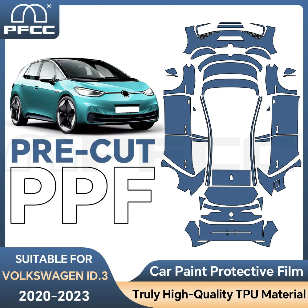 

Автомобильные аксессуары для VolkswagenID.3 2020-2023 8,5 толщины, высокое качество, самовосстанавливающаяся прозрачная предварительно вырезанная автомобильная краска, защита PPF