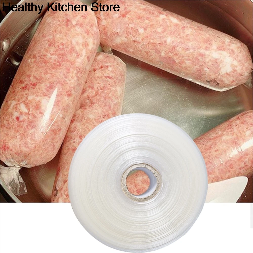 20Meter Tranparent Plastic Sausage Packing Tools Casing for Sausage Making Machine Starch Meat Stuffer Filling BBQ Kitchen Tools