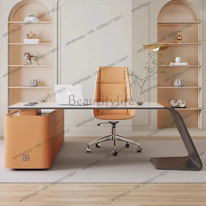 FG Aesthetic Nordic Office Desk Modern Computer Standing Executive Office Desk Storage Design Meuble Bureau Commercial Furniture