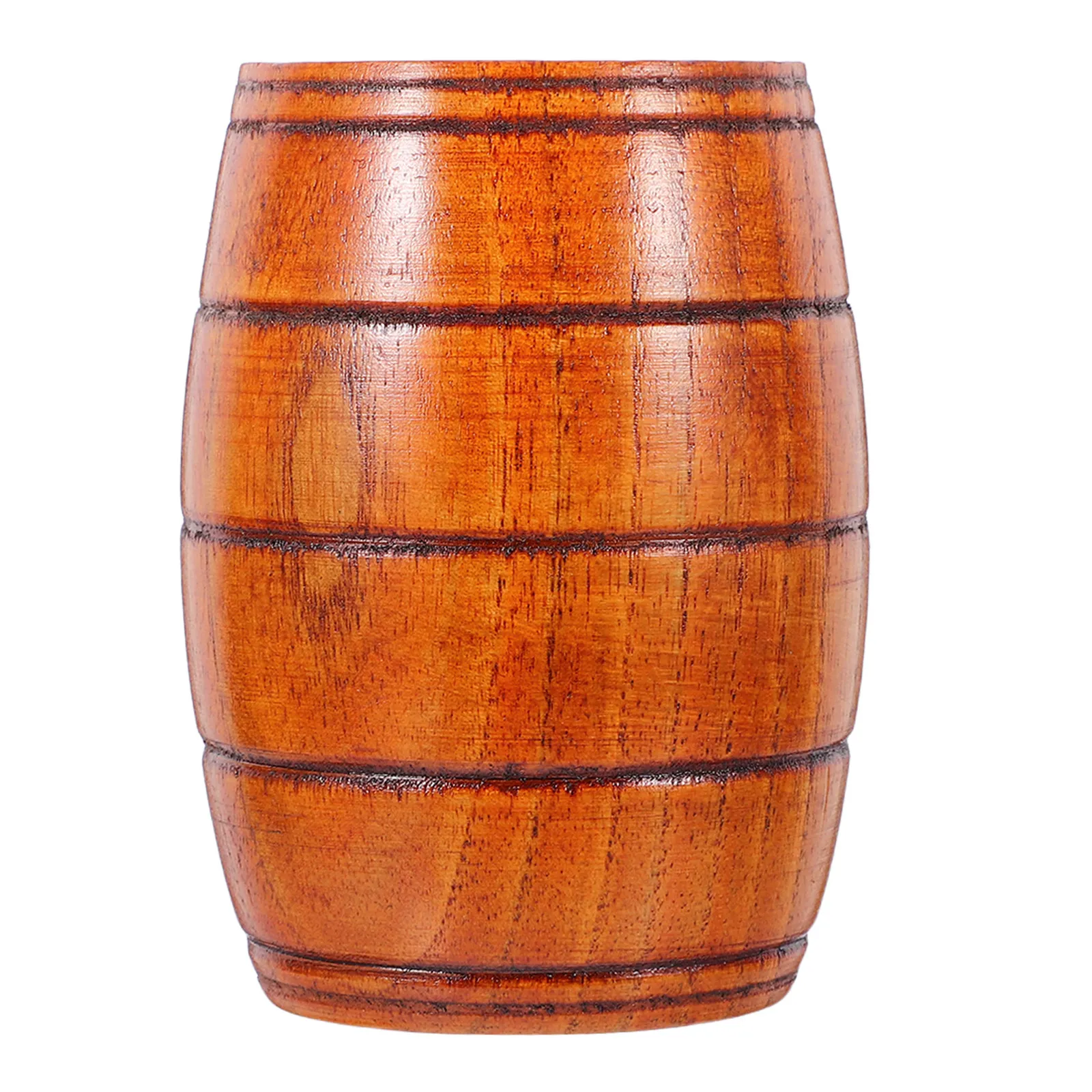 Wooden Beer Barrel Mug Natural Wood Drinking Cup for Coffee Tea Whiskey Beverage Wooden Cup Wood Beer Mug