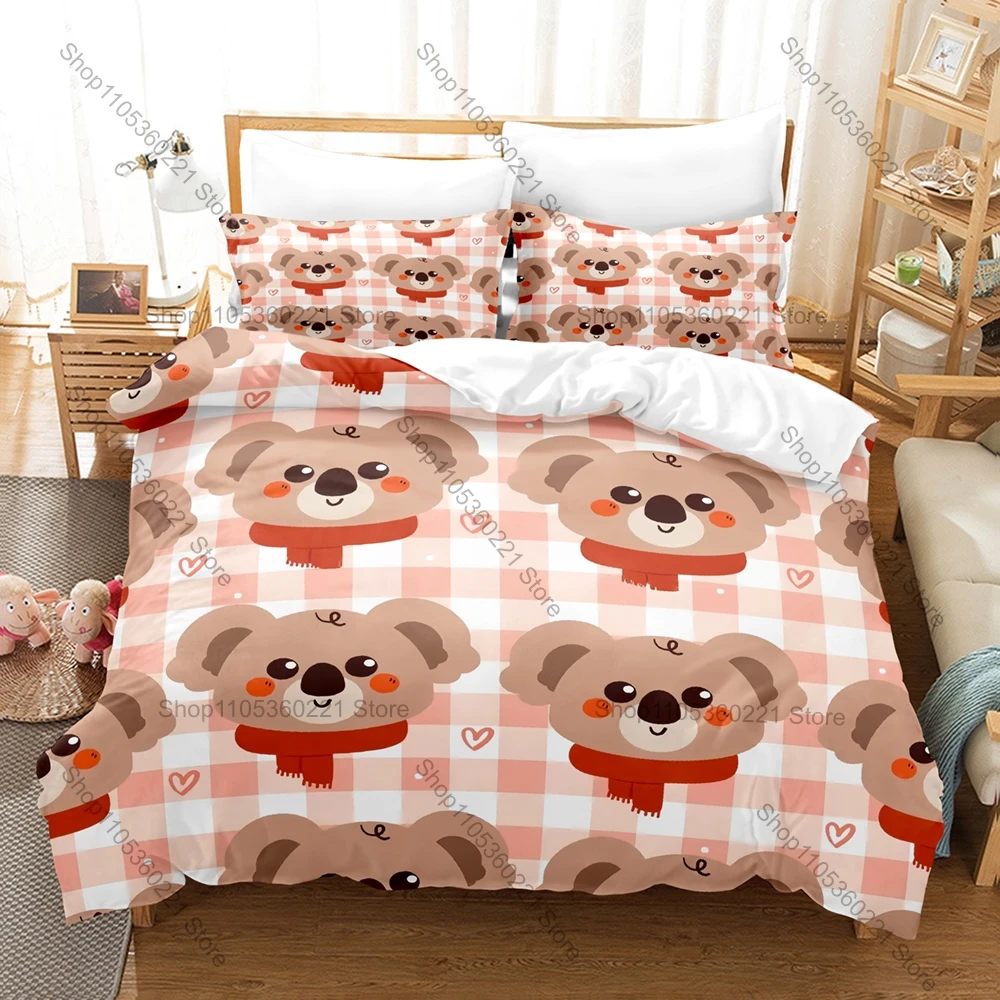 Cute Cartoon Koala Three-Piece Animal Pattern Ideal Gift for Boys and Girls with Koala Elements Breathable and Skin-Friendly