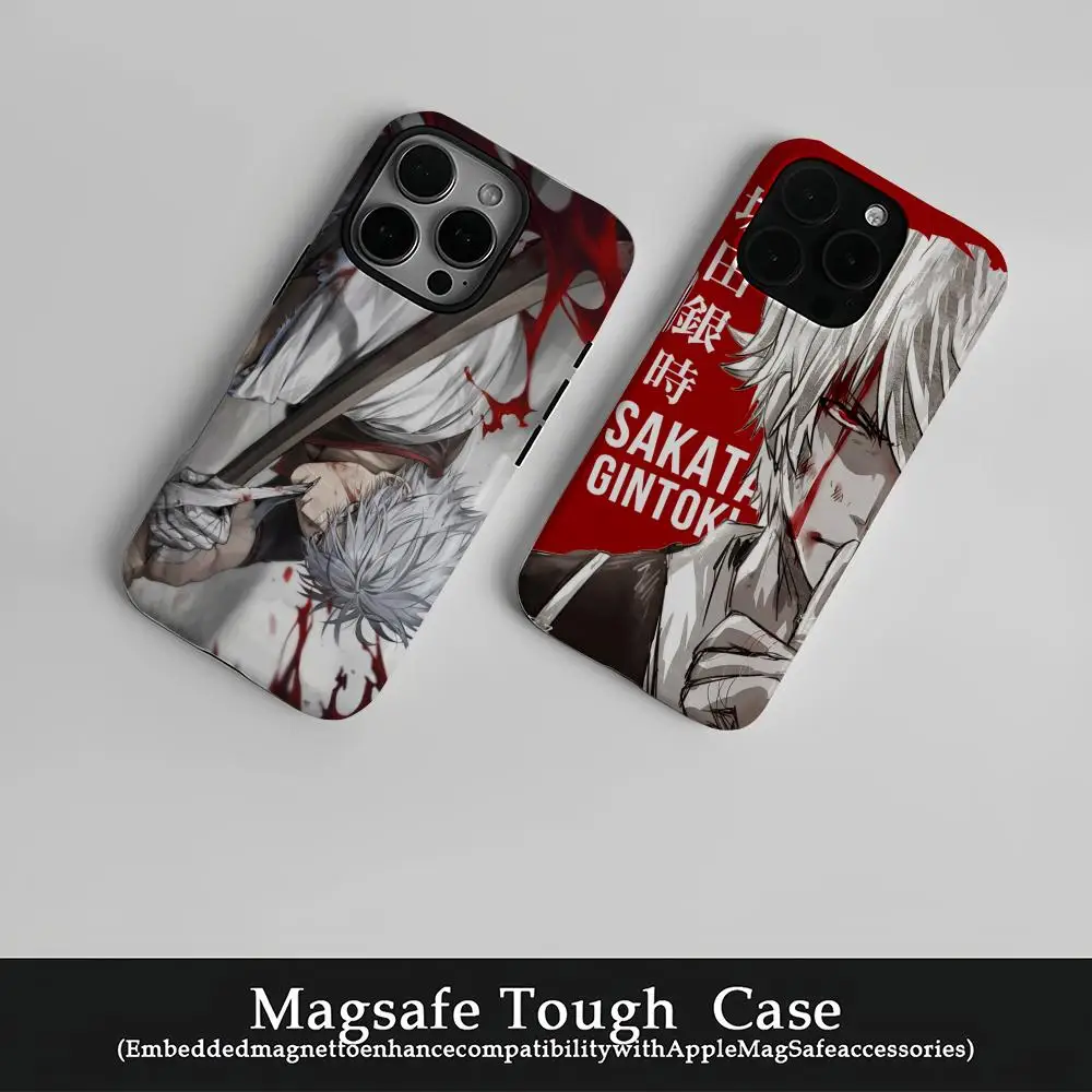 

Gintamas Anime Cool Phone Case Film Korean INS For IPhone 16 15 14 13 12 11 Pro Max Plus Luxury Magnetic Double-layer Cover