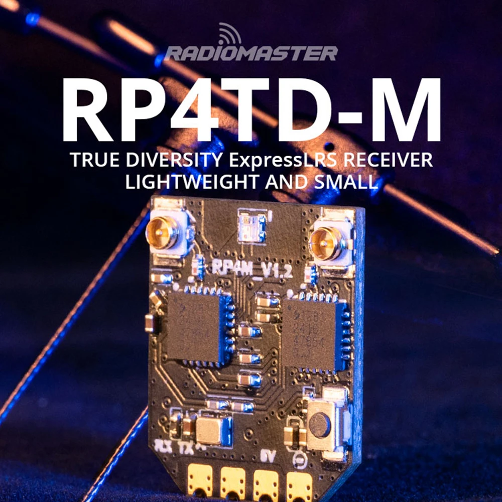 RadioMaster RP4TD-M ExpressLRS T Antenna Receiver 2.4GHz 65mm Support Wifi Upgrade For FPV RC T Antenna Model Aircraft