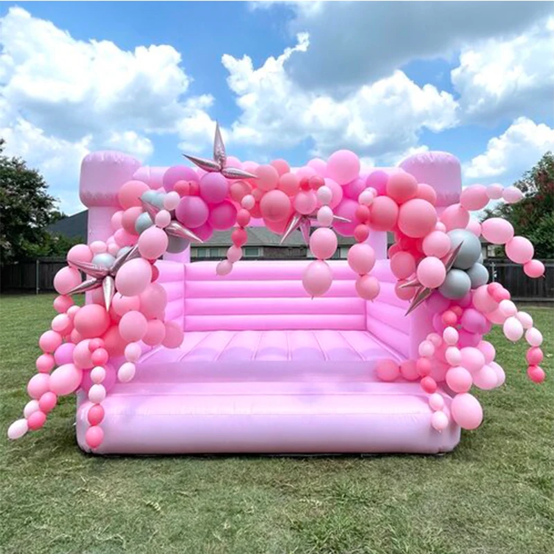 Commercial White Castle Inflatable House, Wedding Bounce House, Birthday Party or Halloween, 13x13ft