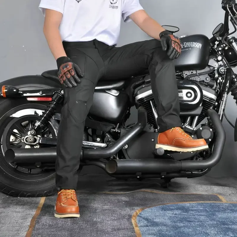 

Summer Breathable Motorcycle Riding Trousers Motocross Windbreaker Cycling Protection Jeans High Waist Soft Casual Pants For Men