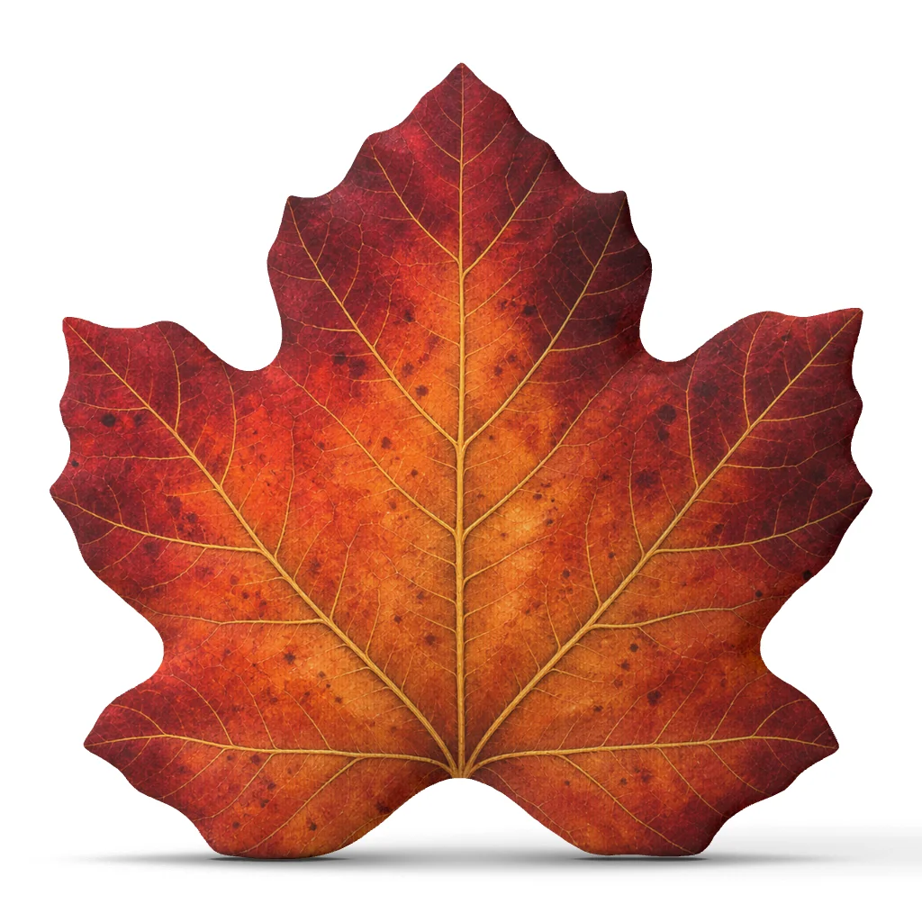 Autumn Maple Leaf Shaped Throw Pillow Fall Foliage Cushion Thanksgiving Harvest Decor Stuffed Plush Sofa Accent Gift for Home