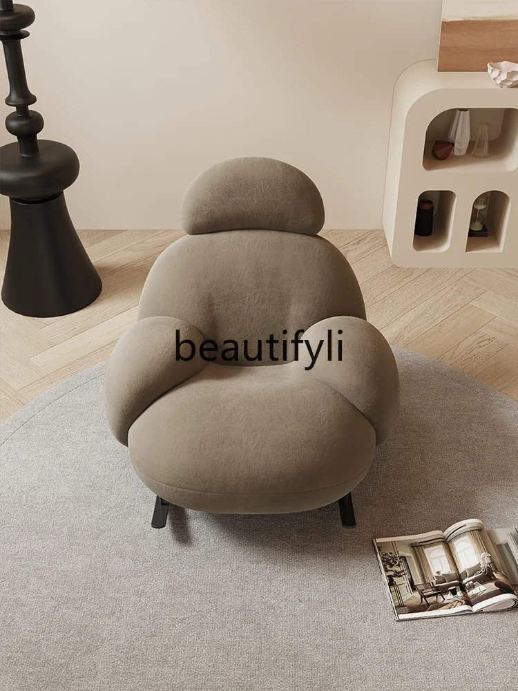 Modern leisure chair imported milk fleece rocking chair living room balcony lazy big white single recliner